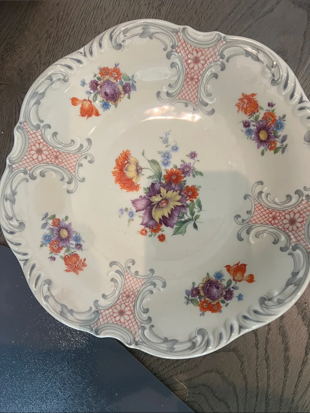 Bavaria Schumann Floral Scalloped Serving Bowl -Vintage